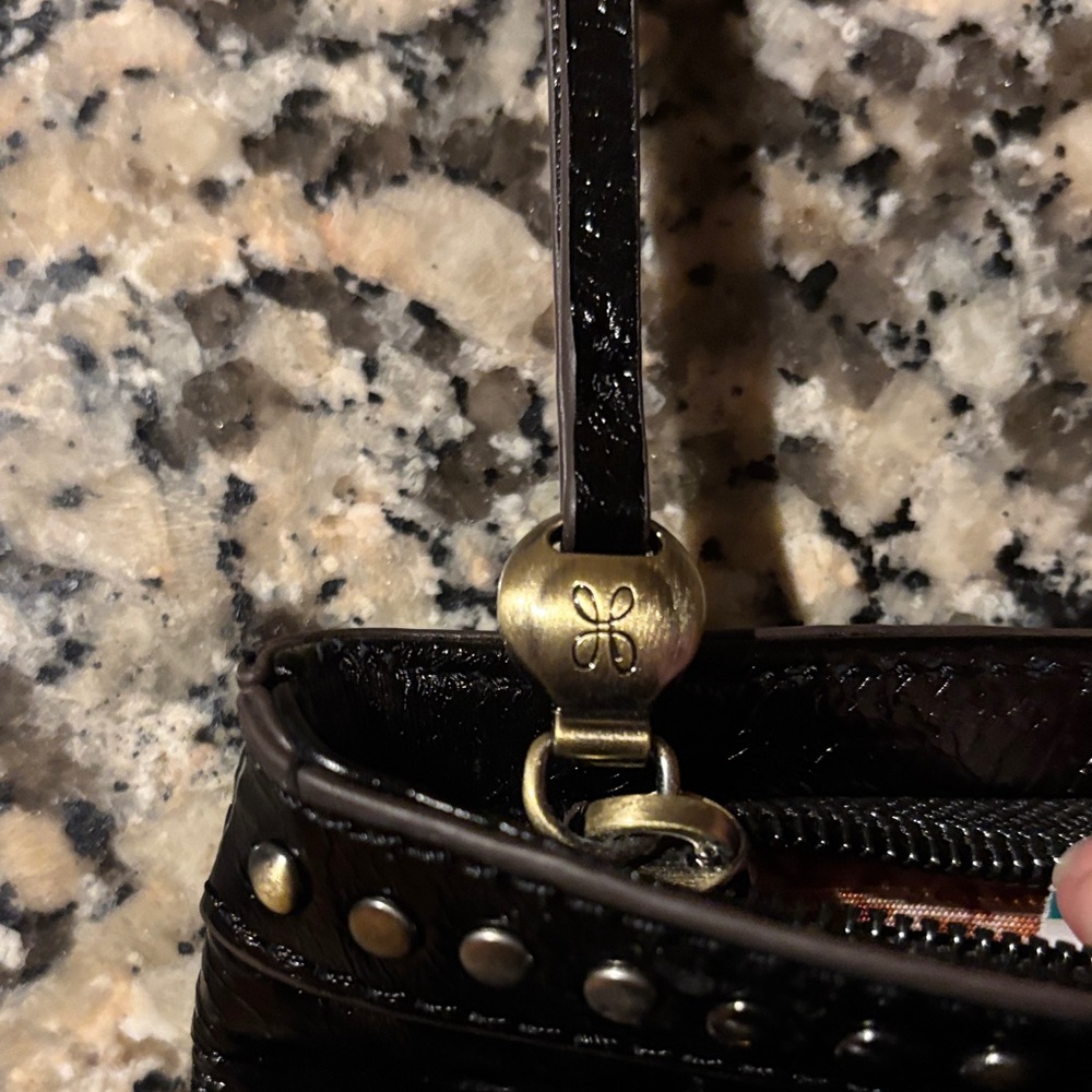 NWT HOBO Zeal Clutch Black Leather with Studded Detail - Picture 11 of 17